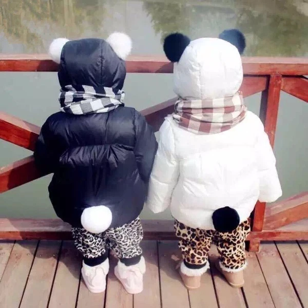 Детская одежда Новинка 2017 года зимняя хлопковая куртка с капюшоном и рисунком