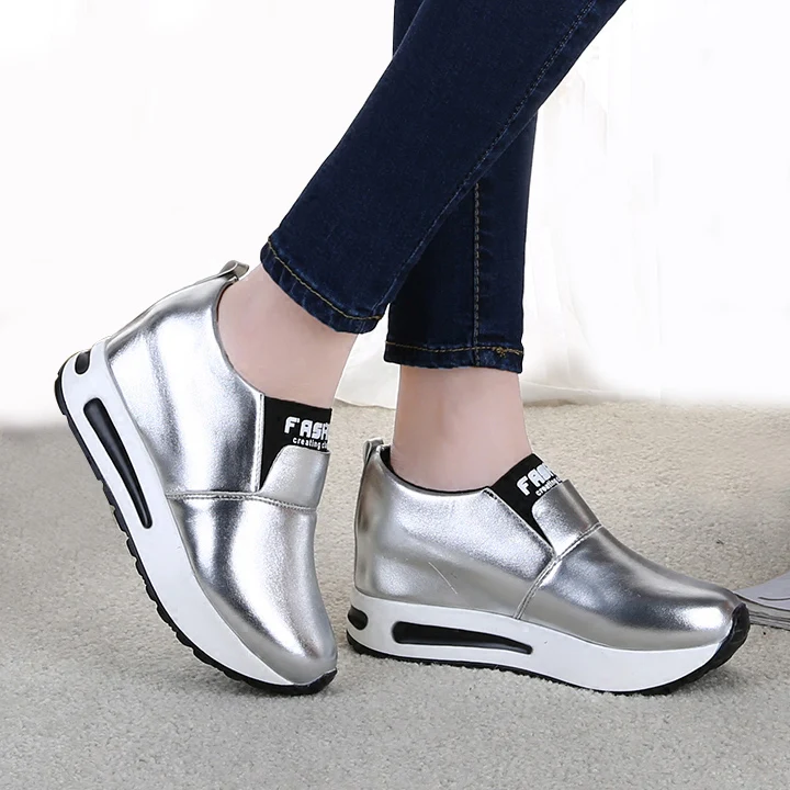 Женские кроссовки на танкетке повседневная обувь женские модные туфли платформе