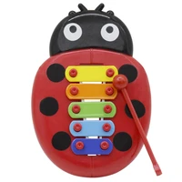 musical toys wooden percussion kids music instrument cute cartoon inset beetle baby early learning educational funny toys
