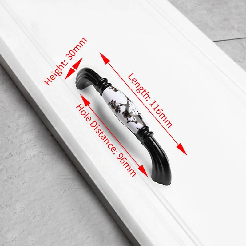Handle-LA260MB-96 NAIERDI китайские винтажные ручки для шкафа из алюминиевого сплава, дверные ручки для кухни, ручки для шкафа, черные ручки для ящиков, Мебельная ручка - Цвет: Handle-LA260MB-96