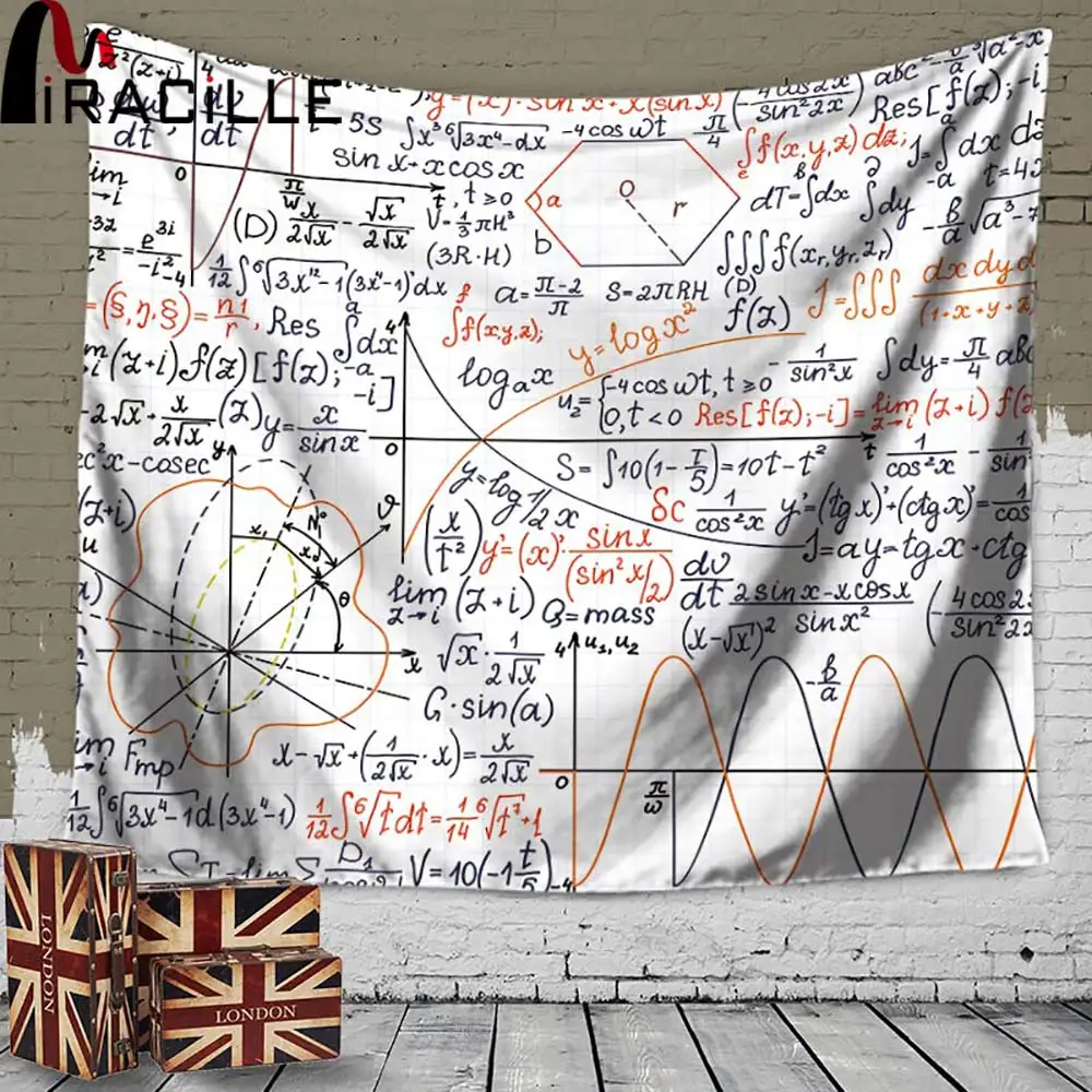 

Miracille Home Fashion Decoration Chemical Mathematical Formula Wall Art Tapestry Beach Towel Bedroom Cover Up Carpet 2 Sizes