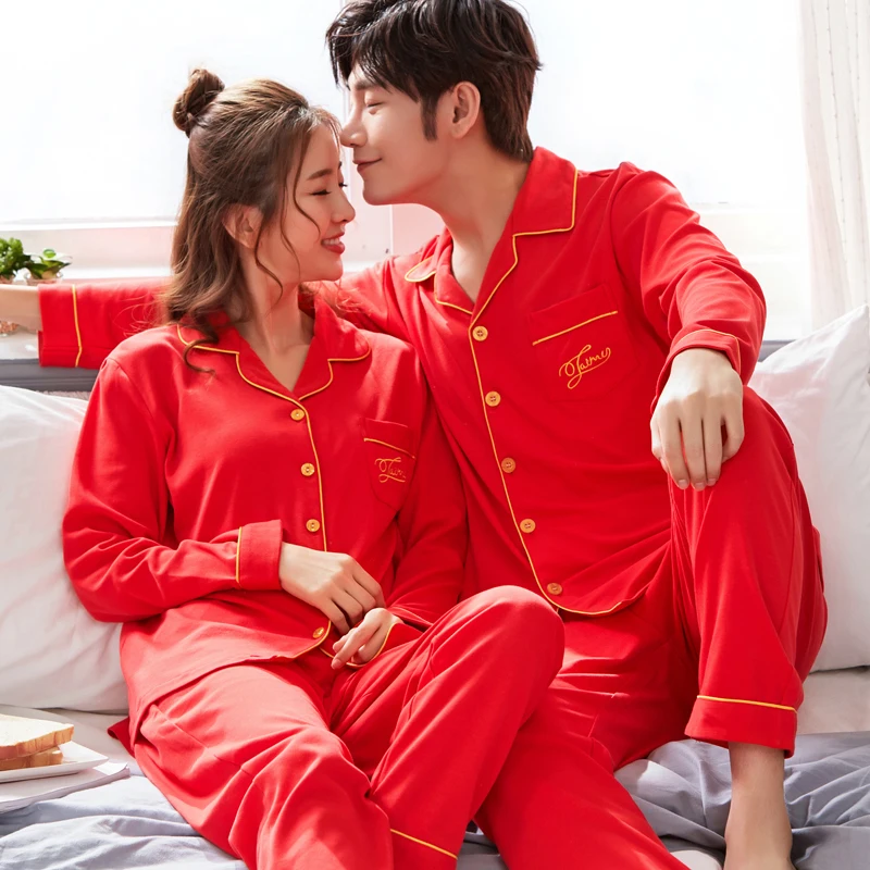 Пижамный комплект для пар одноцветная Пижама любителей мягкая Домашняя одежда