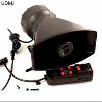 udmj motorcycle car van truck 5 tone sound electronic siren loud horn speaker police firemen with mic 12v 100w