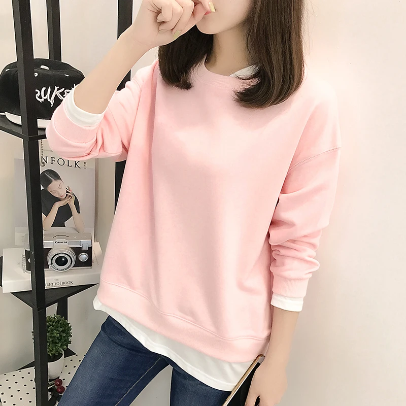 Moleton Feminino Inverno упадет на новые поддельные из двух частей комплекты свободные шить