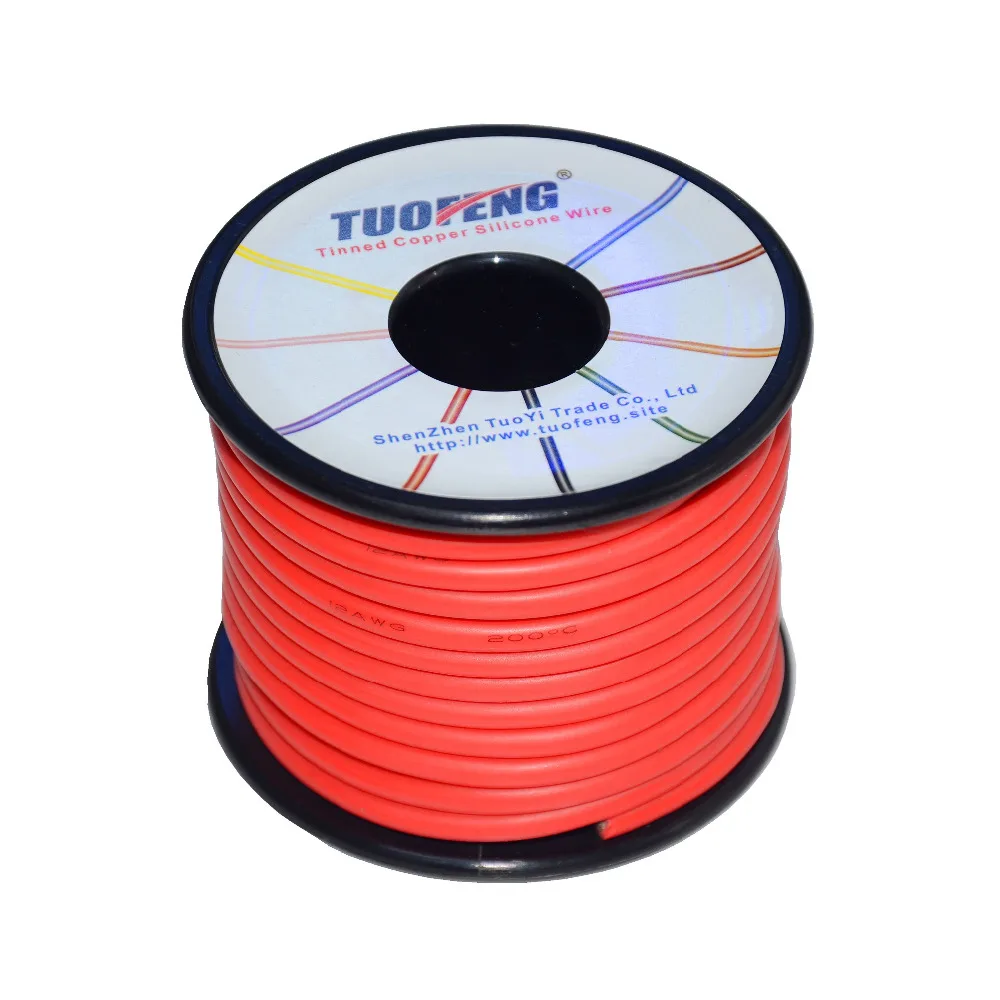 12awg провод, мягкий и гибкий силиконовый изолированный провод 66 футов [33 фута черный и 33 фута Красный] многожильный провод высокая температура сопротивляться