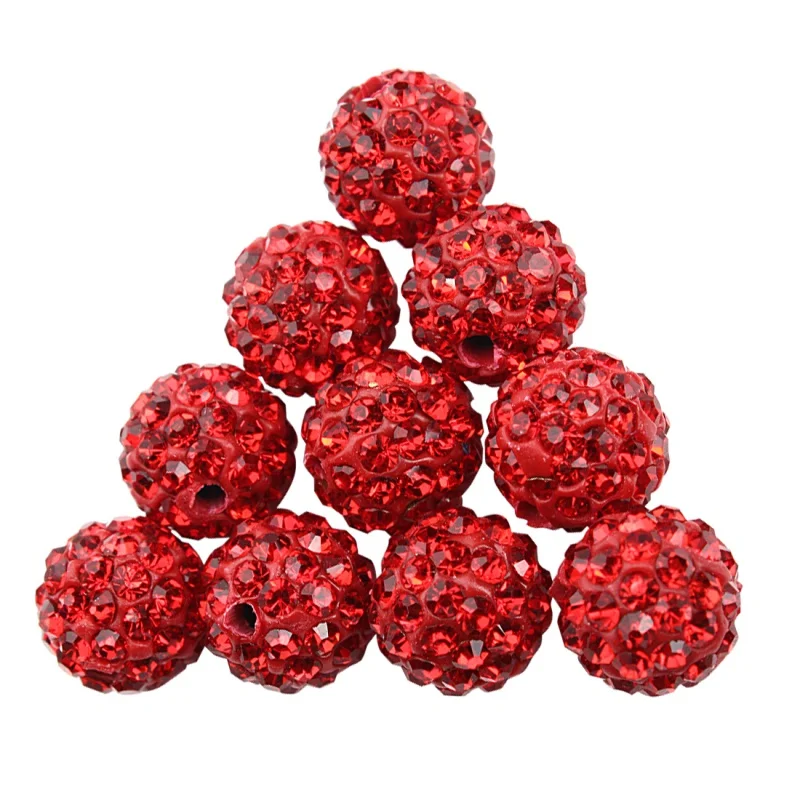 100 шт./компл. Micro Pave дискотечный шар горячей смешанный цвет белый кристалл браслет из бисера решений Костюмы с разбросанными Spacer 10 мм - Цвет: R