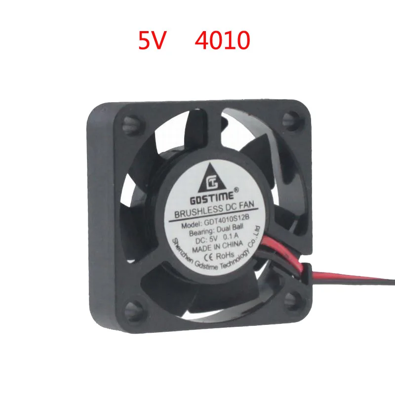 2 шт./лот 40*40*10 мм DC5V 12 V 24 V двойной шариковый подшипник 4010 2Pin охлаждения бесщеточный вентилятор 40 мм Ювелирные наборы с маленьким Вытяжной вентилятор для 3D-принтеры