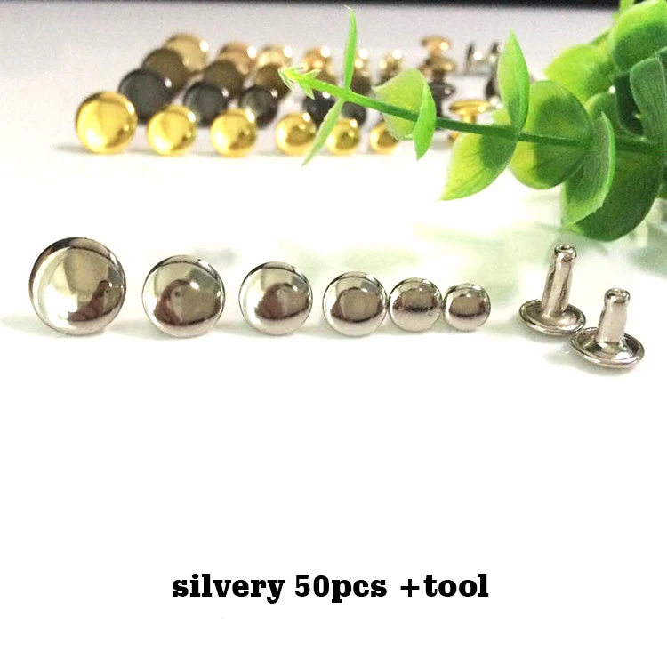 50pcs - tool 50 шт./упак. высокое качество двухсторонний гвозди arc круглый носок покрытие; Тканевая обувь; декоративными заклепками, принт крепления c круглыми заклепками - Цвет: 50pcs - tool