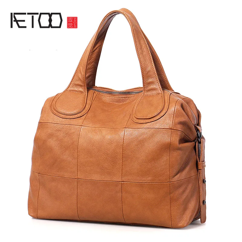 

AETOO New leather handbags first layer of leather handbag shoulder bag Korean leather bag