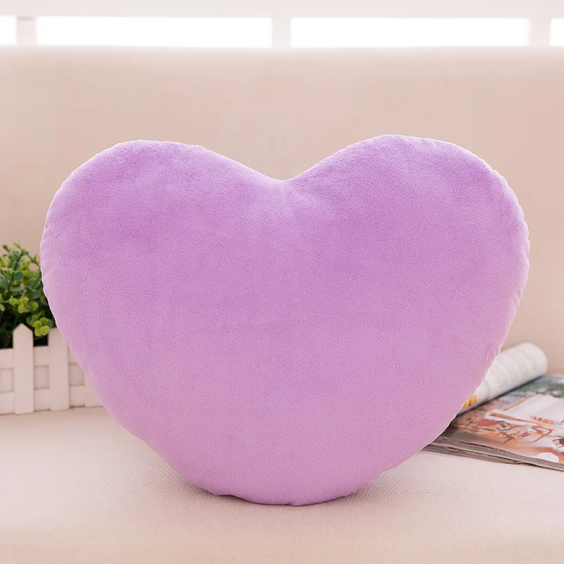 Purple Форма сердца Подушка плюшевая кукла игрушка подарок диванная Подушка декоративная наволочка для подушки свадебное украшение - Цвет: Purple