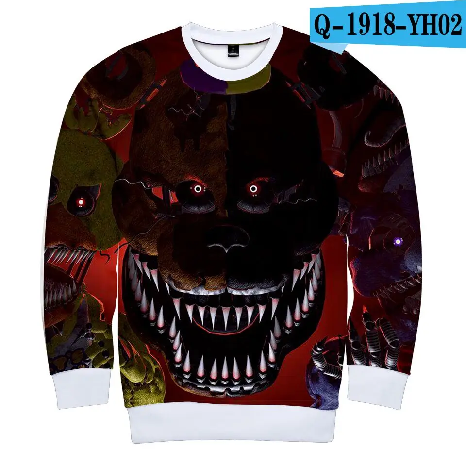 Детские толстовки с круглым вырезом и 3D-принтом Five Nights at Freddy модные уличные толстовки для мальчиков и девочек Повседневная модная одежда - Цвет: color at picture