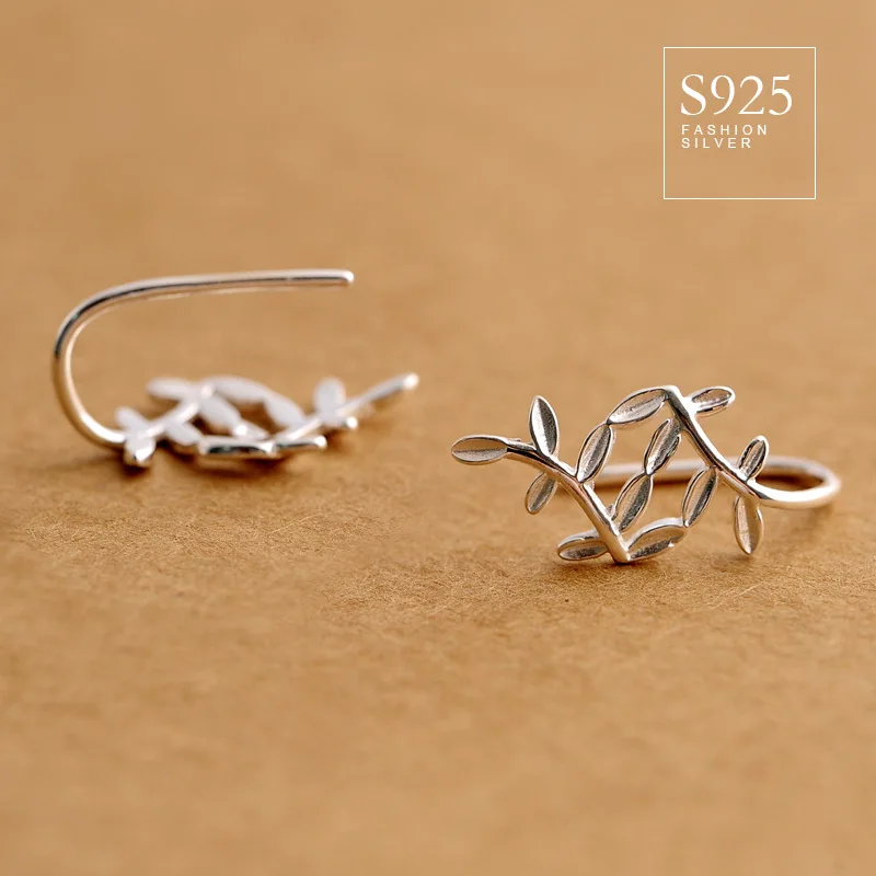 Серьги в виде свежих листьев sv из стерлингового серебра 925 пробы