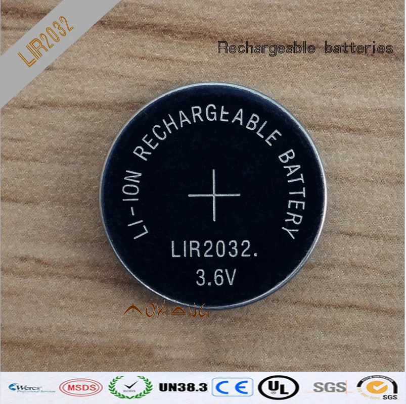 Новинка! Литий ионный аккумулятор LIR2032 3 6 В 10 шт./лот перезаряжаемая батарейка для