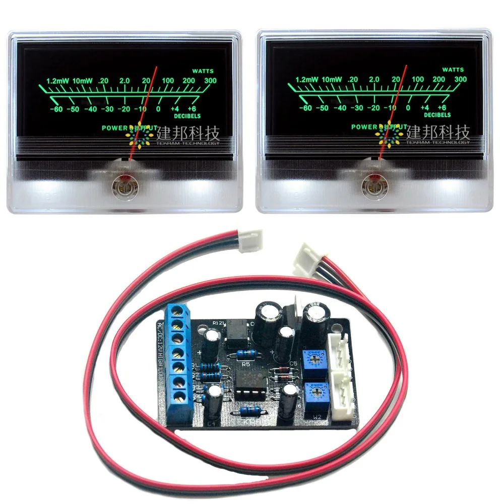 

2pcs TN-90 VU Meter Head Power Table Preamp Tube Bile DB Sound Pressure Chassis Meter w/backlight & 1pcs TA7318P Driver Board