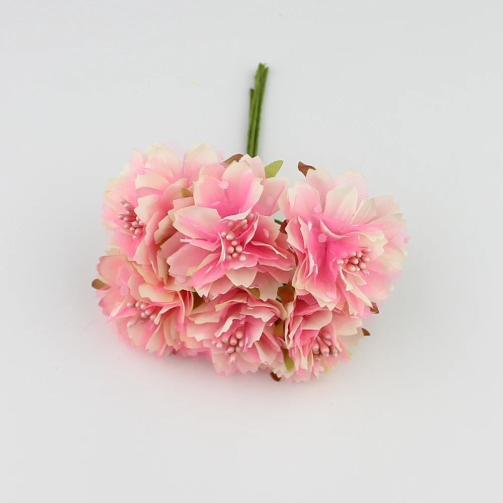 6 шт. искусственные цветы гвоздики 4 см|silk flower bouquet|flower bouquetartificial carnations |