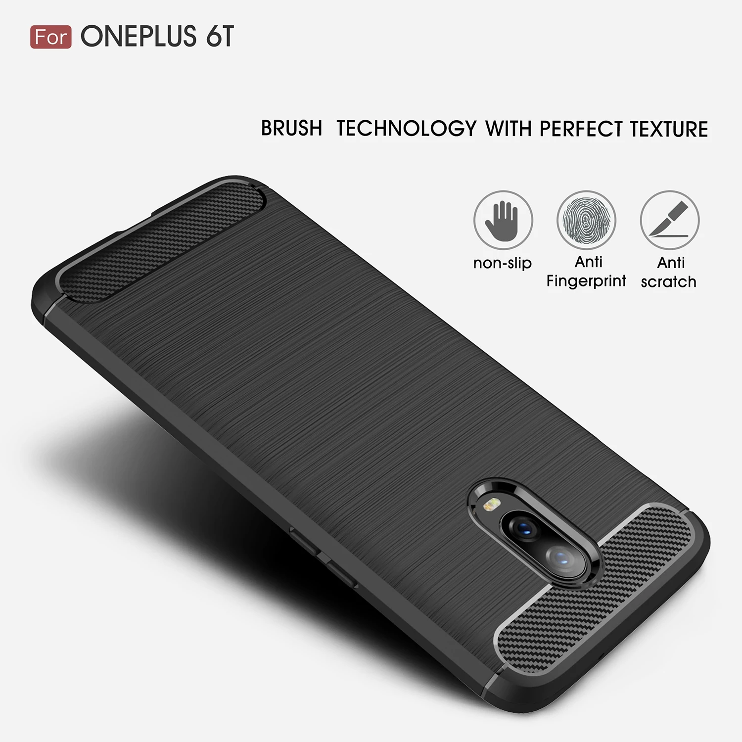 BSNOVT For Oneplus 6T Case Cover Shockproof Silicone Brushed Bumper One plus Fundas Capa 6.4" - Чехол BSNOVT для Oneplus 6T, ударопрочный силиконовый с прорезиненной отделкой, бампер One plus Fundas Capa 6.4"