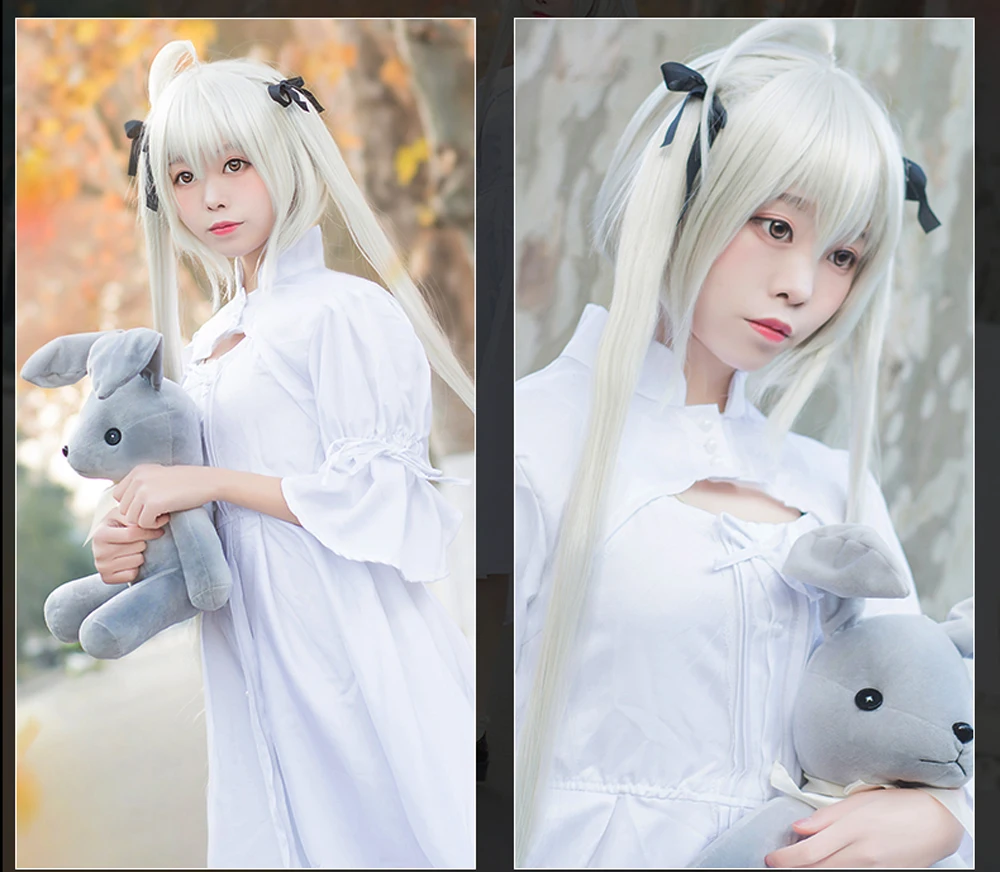 Высокое качество аниме маскарадный костюм kasugano Sora платья Yosuga no Косплей Сора Белый Лолита костюмы на заказ с париком кролик