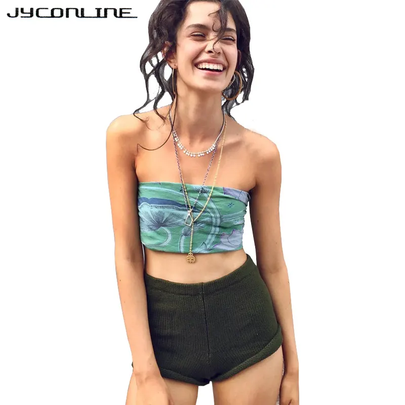 

JYConline Women Shorts Knitted Elastic High Waist Shorts Hot Beach Summer Short Pants Soft Cotton White Shorts Women Streetwear