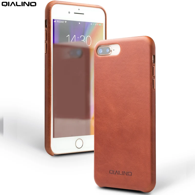 Чехол QIALINO из натуральной кожи для iPhone 8 деловой Ультратонкий чехол накладка
