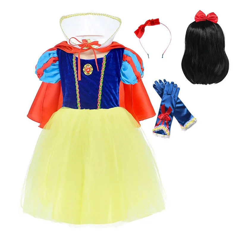 Dress Set10 Классическая сказочная Белоснежка, платье-пачка для ролевых игр с повязкой на голову, накидка Comic Con, карнавальный костюм, платье принцессы для малышей - Цвет: Dress Set10