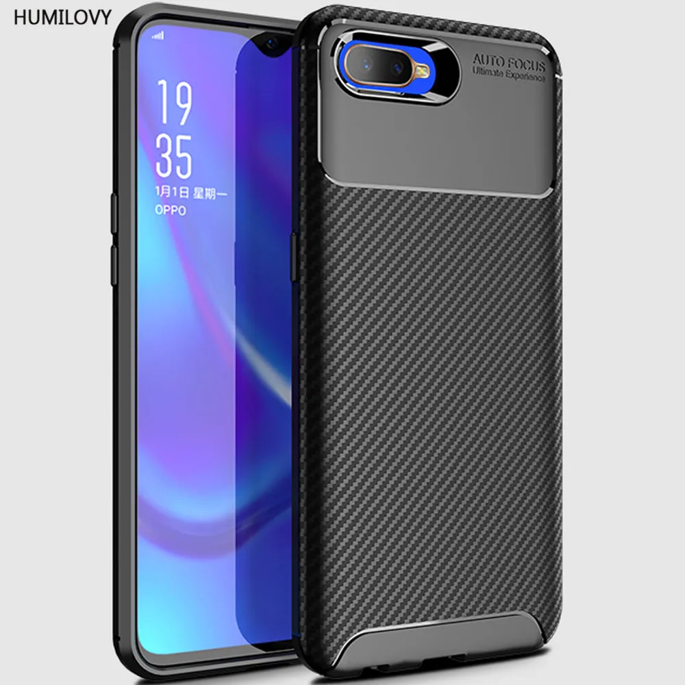Чехол для OPPO K1 чехол R15X 6 4 дюйма углеродное волокно текстура ударопрочный мягкий