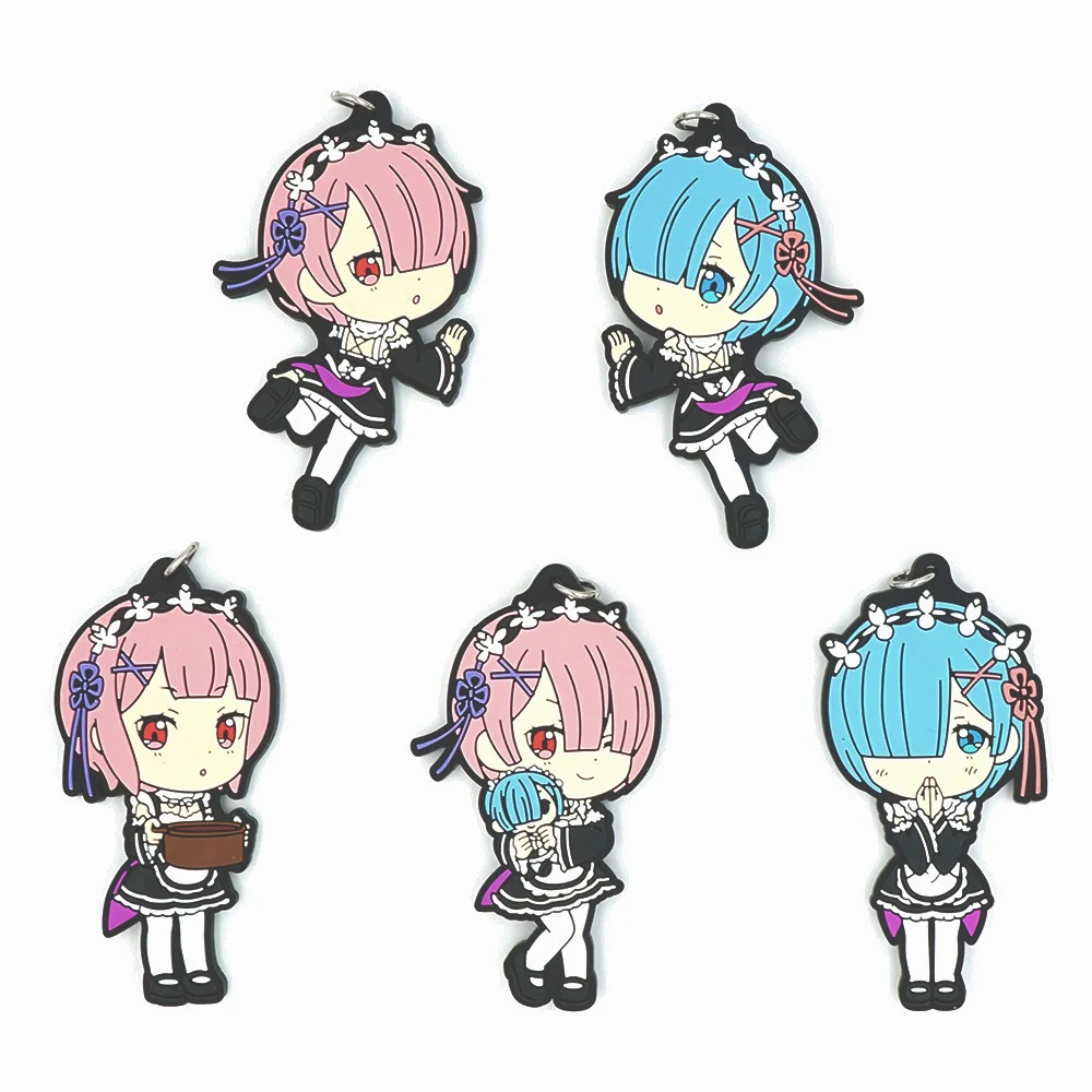 Резиновый брелок Rezero Relife Rem Ram из аниме Re:Zero kara Hajimeru Isekai Seikatsu|anime|karajapan |