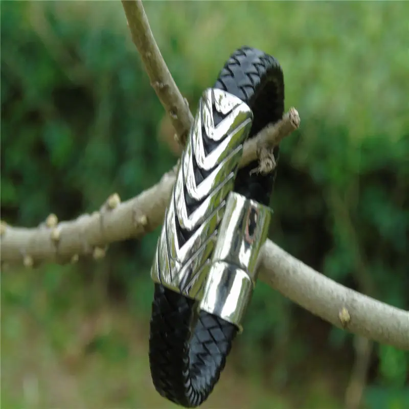 Для мужчин s плетение цепочки браслет кожаный для классический ювелирные изделия