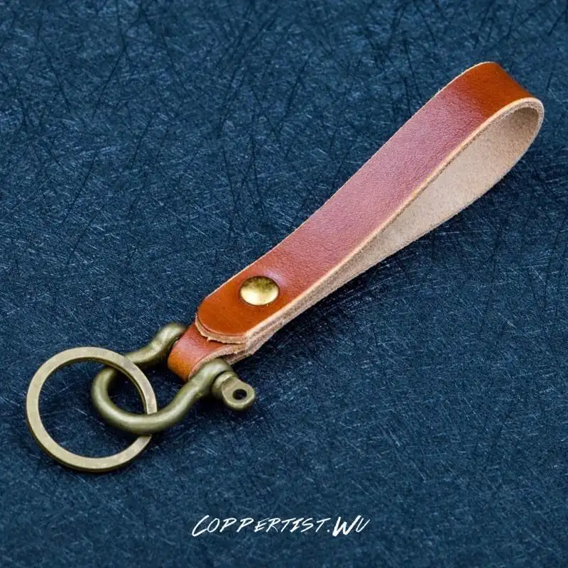 Type 1 Coppertist. wu кожаный брелок латунный брелок для ключей ручной работы Золотое модное кольцо для ключей с сумочкой кулон ручной работы - Цвет: Type 1