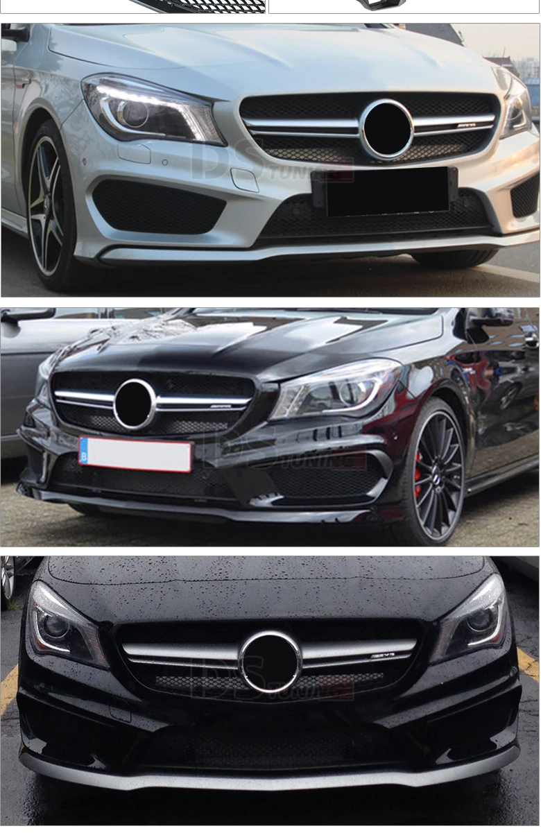 W117 решетка радиатора для Mercedes CLA Kindey Grill ABS материал серебро/черный цвет CLA180 CLA250
