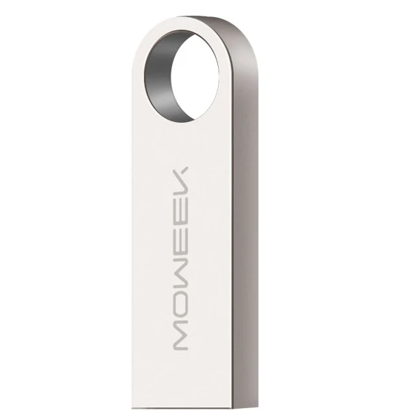 Silver Moweek USB Flash 64 GB 32 GB 16 GB 8 GB 4 Гб Флеш накопитель 128 GB флешки Водонепроницаемый Металлический USB 2,0 Flash Drive cel usb stick для подарка - Цвет: Silver