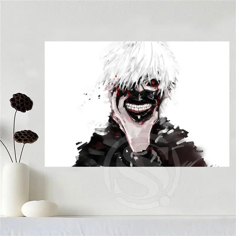Классический Печать на холсте на заказ одежда с надписью «Tokyo Ghoul плакат ткань шелк тканевой плакат с принтом SQ0629-Yin-01