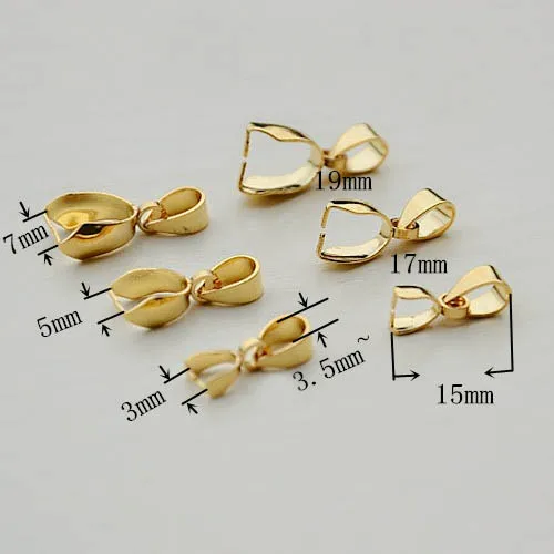 Stainless Steel Pinch Clip Bails Connectors DIY Findings Silver tone Golden Wholesale | Украшения и аксессуары