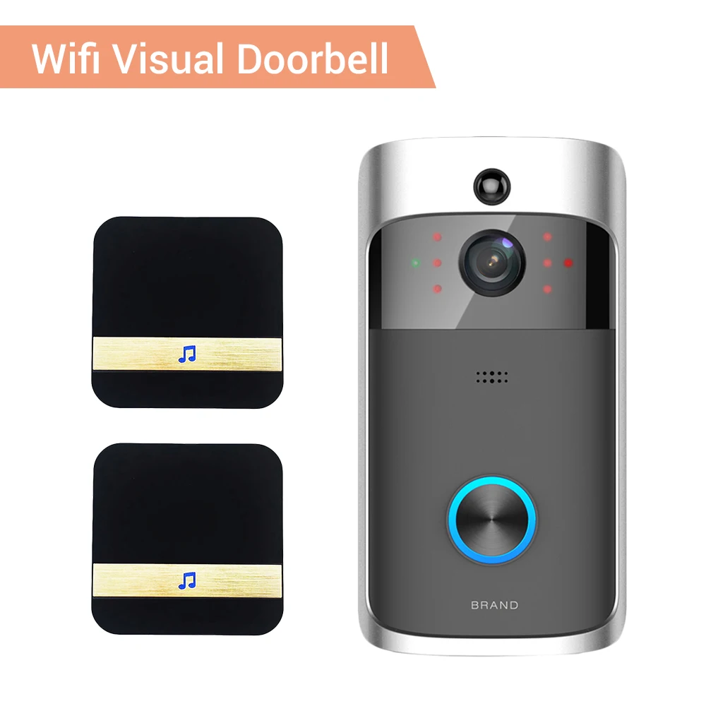 Video Door Bell WIFI HD Waterproof 720P Doorbell Camera +2pcs Dingdong For IOS Night Vision Timbre Con Camara | Безопасность и