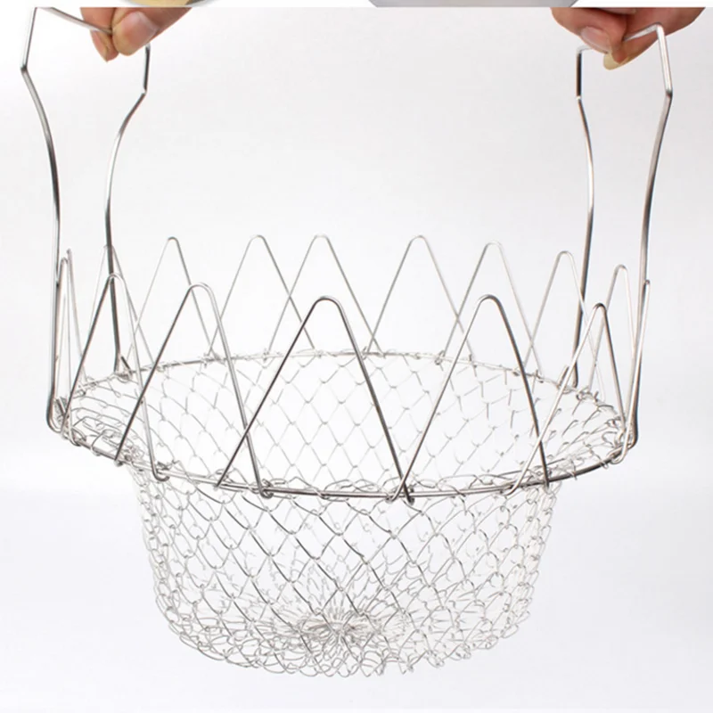 Высококачественная телескопическая складная промывка паром корзина шеф-повара