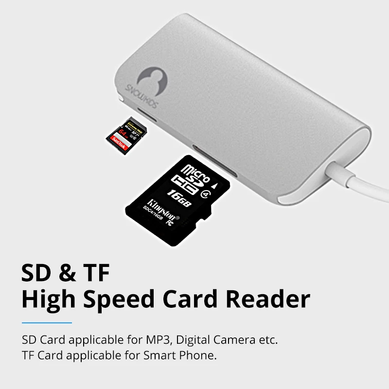 Snowkids type C концентратор док-станция 8 в 1 порт расширения HDMI RJ45 LAN SD Micro SD PD USB3.0 для ноутбука huawei Matebook Macbook