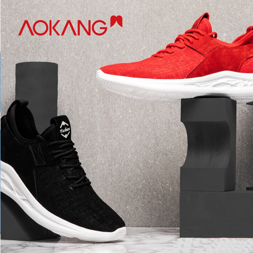 Мужские кроссовки AOKANG Повседневные Удобные из сетчатого материала на платформе