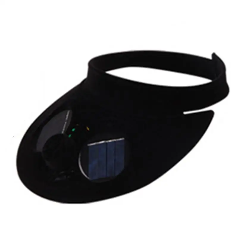 Черный Mounchain Camping Traveling Cycling Cap Summer Sports Cap Baseball Hat Solar Powered Fan Cooling Cap Outdoor Activities - Цвет: Черный