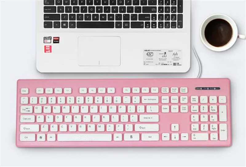 KuWFi 104 клавиши 1 5 м USB Проводная клавиатура ультра тонкая Офисная Клавиатура