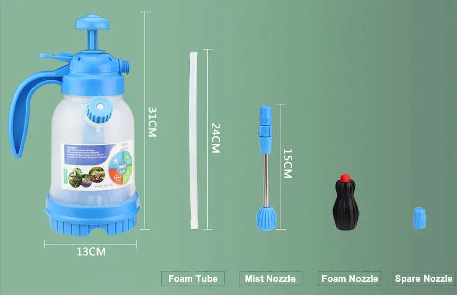 Portable Hand Pressure Foam Sprayer Water Spray Bottle Gardening Watering Can for Car Wash Window Foam Nozzle Cleaning Tools