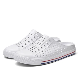 Мужские летние пляжные шлепанцы, Повседневные Дышащие шлепанцы с отверстиями, унисекс