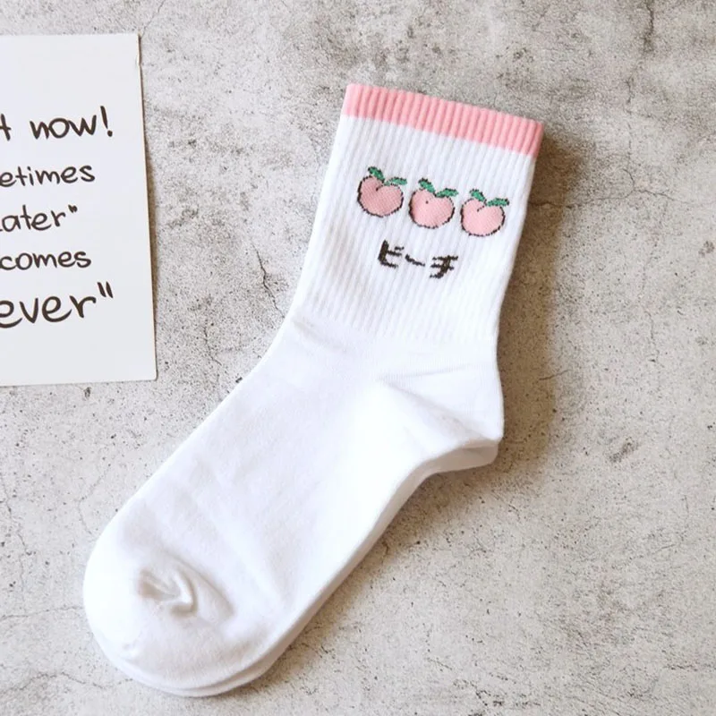 [COSPLACOOL] корейские милые носки в стиле Харадзюку с фруктами авокадо персик банан