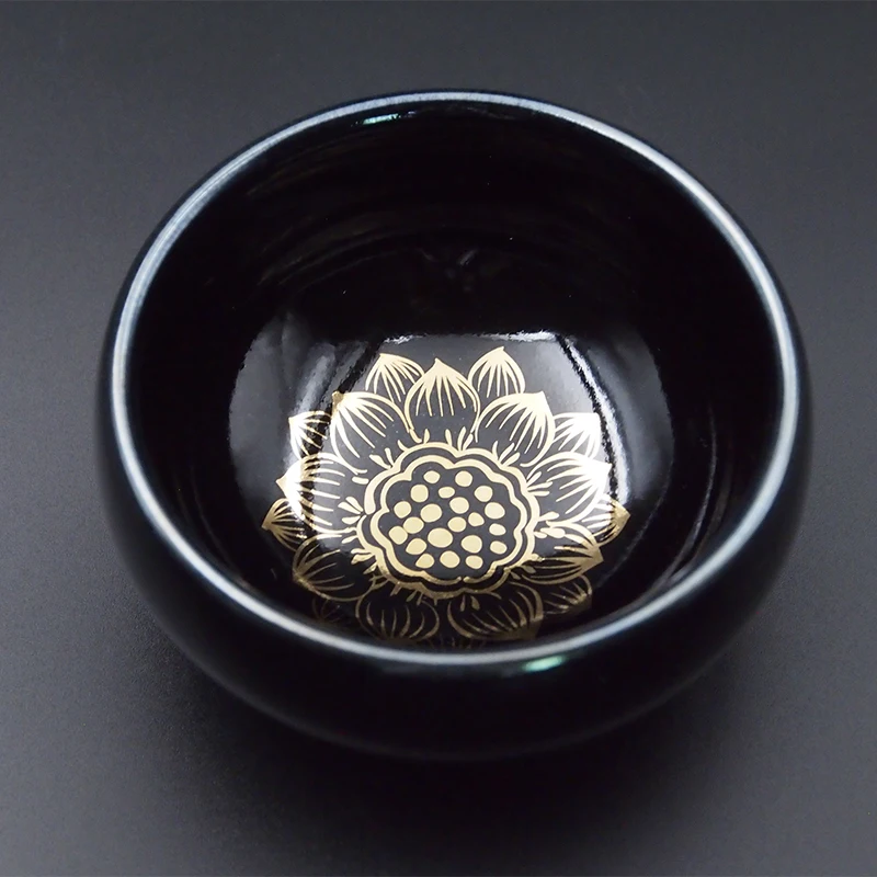 100 мл черная чашка Золотой лотос теммоку глазурь Цзянь Ян цзяньчан Ручная работа