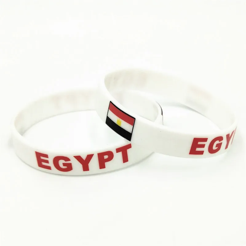 1 шт. Силиконовый браслет с флагом египетской страны белые красные футбольные