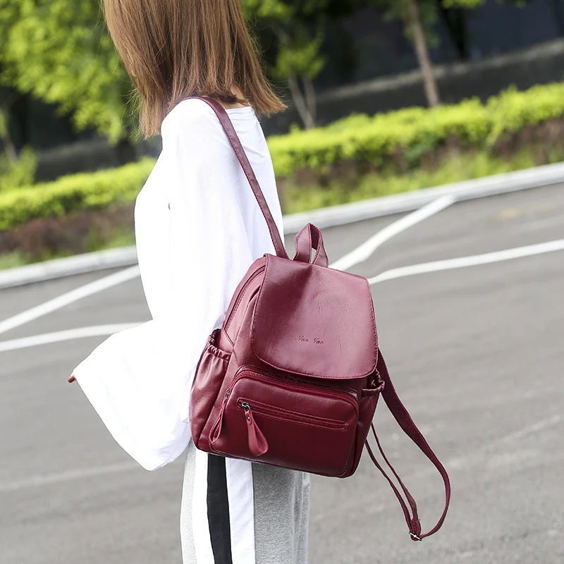 2019 женские рюкзаки из искусственной кожи винтажная сумка на плечо для девочек
