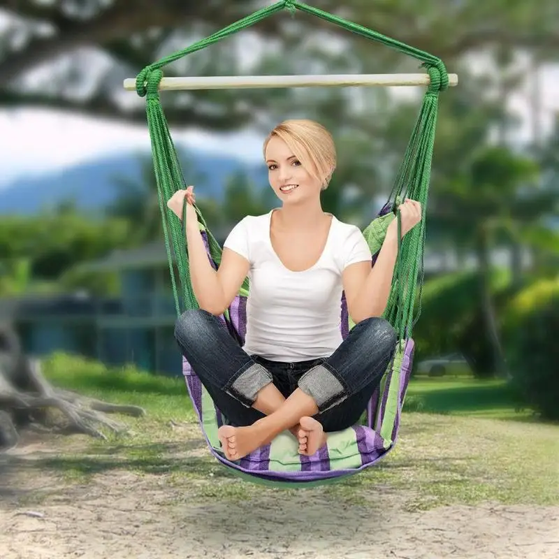 

Portable Swing Chair Hammock Hanging Rope Chair Swing Seat with 2 Pillows for Indoor Outdoor Garden 2020 NEW dropshipping