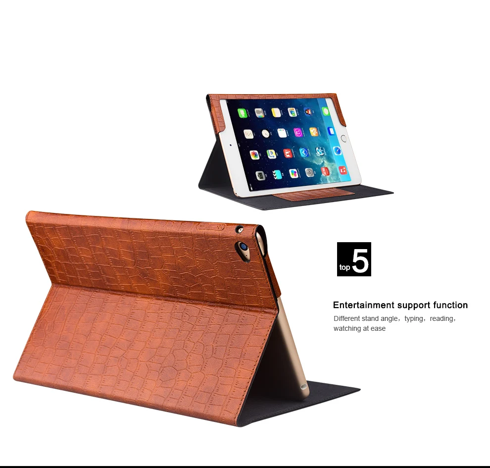 Чехол QIALINO из натуральной кожи умный чехол книжка с подставкой для iPad mini 4