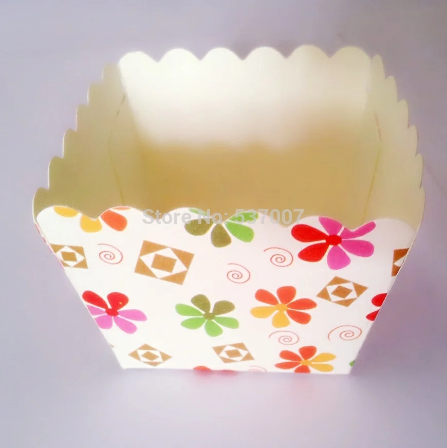 100 шт./лот Разноцветные квадратные бумажные вкладыши для кексов формы маффинов