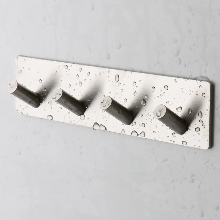 Bathroom kitchen without trace door clothes hook 304 stainless steel hotel rows of home square robe punch free | Обустройство дома