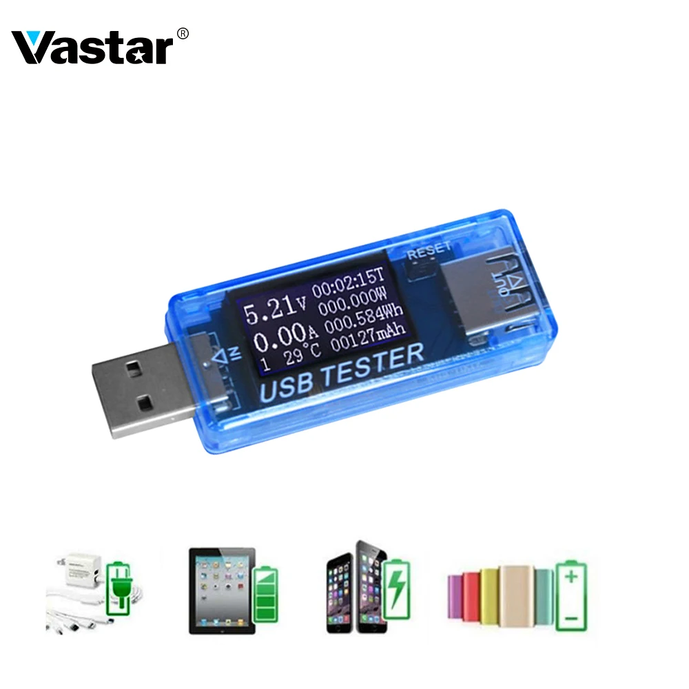 Vastar USB DC батарея тестер Цифровой вольтметр Amperimetro напряжение измеритель тока Амперметр детектор power Bank зарядное устройство индикатор