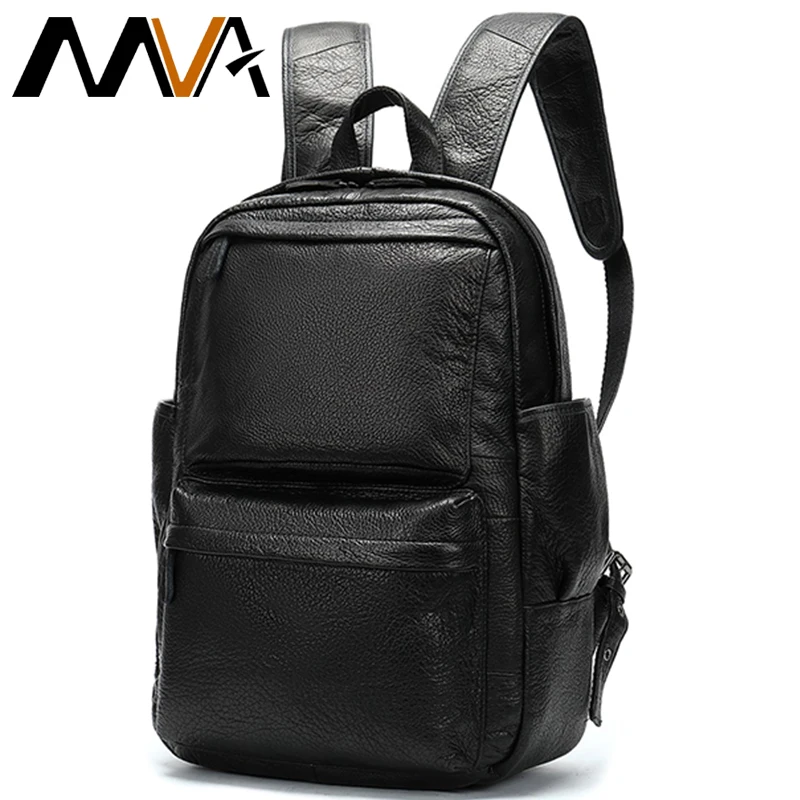 MVA Bag Genuine Leather Backpack For Men School Waterproof Big Weekend Travel Multifunction 8590 | Багаж и сумки